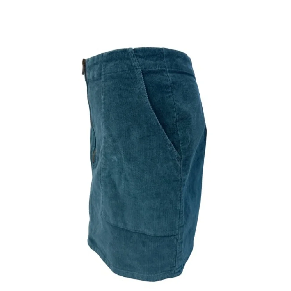Wild‎ Fable 6 Teal Blue Corduroy Mini Skirt Stretch Indie Y2K Academia Cargo